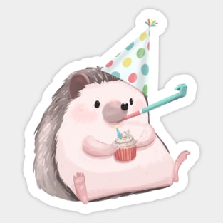 Birthday Hedgehog Sticker